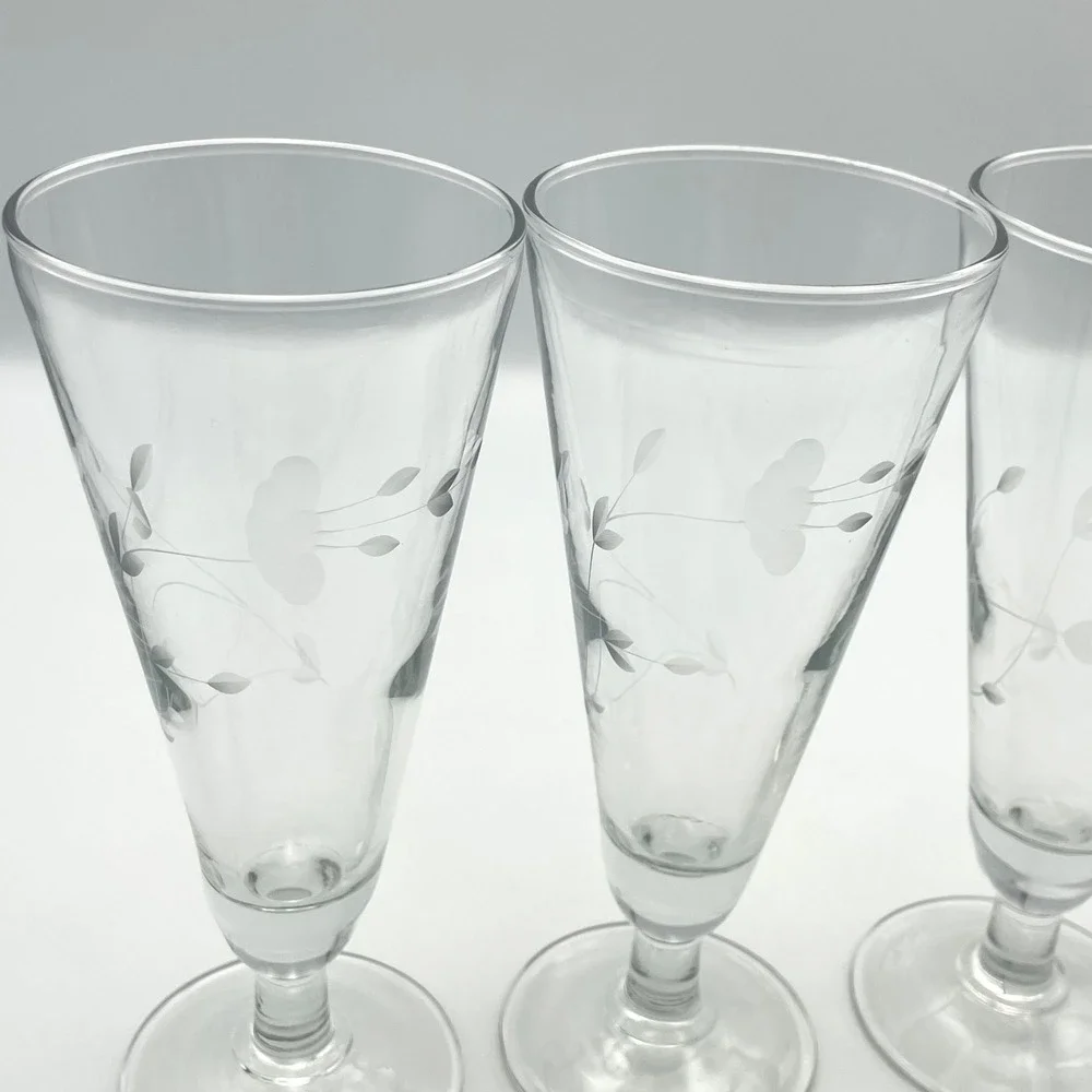 Princess House Heritage Set of 4 Crystal Pilsner Glass 7.5